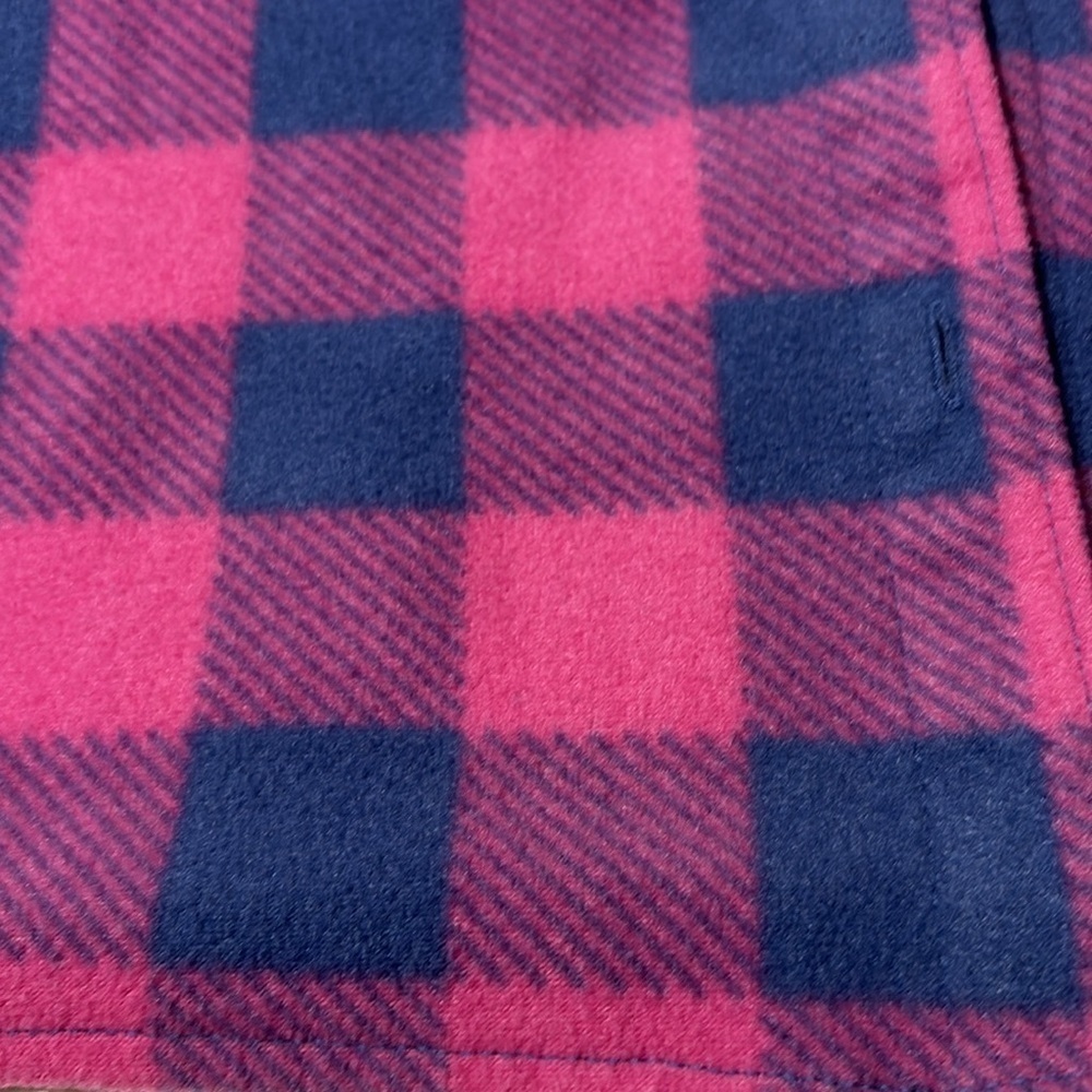 Riders By Lee Plaid Flannel Pink Blue Button up Fleece Size XL - Picture 3 of 10